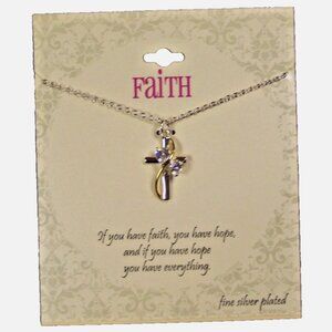 Footnotes FAITH Cross Necklace with Hearts NWT Brand New
